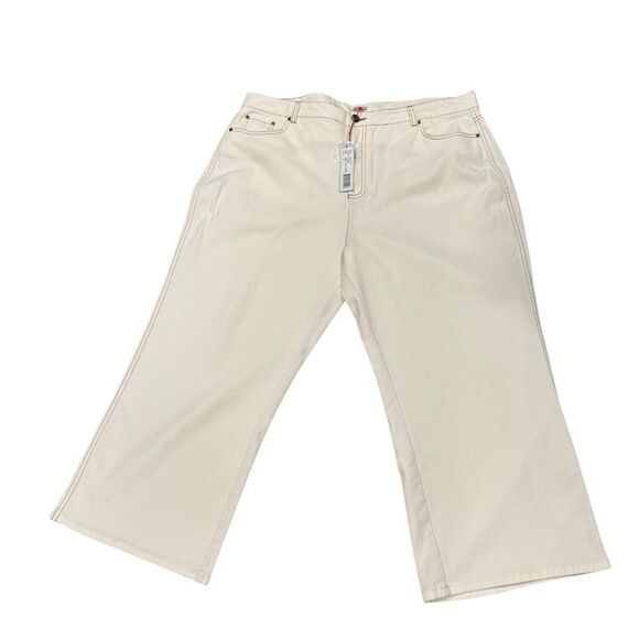 Frances Valentine Sally Jean in Oyster White Cream Wide-Leg Pants Size 18 - Picture 4 of 10
